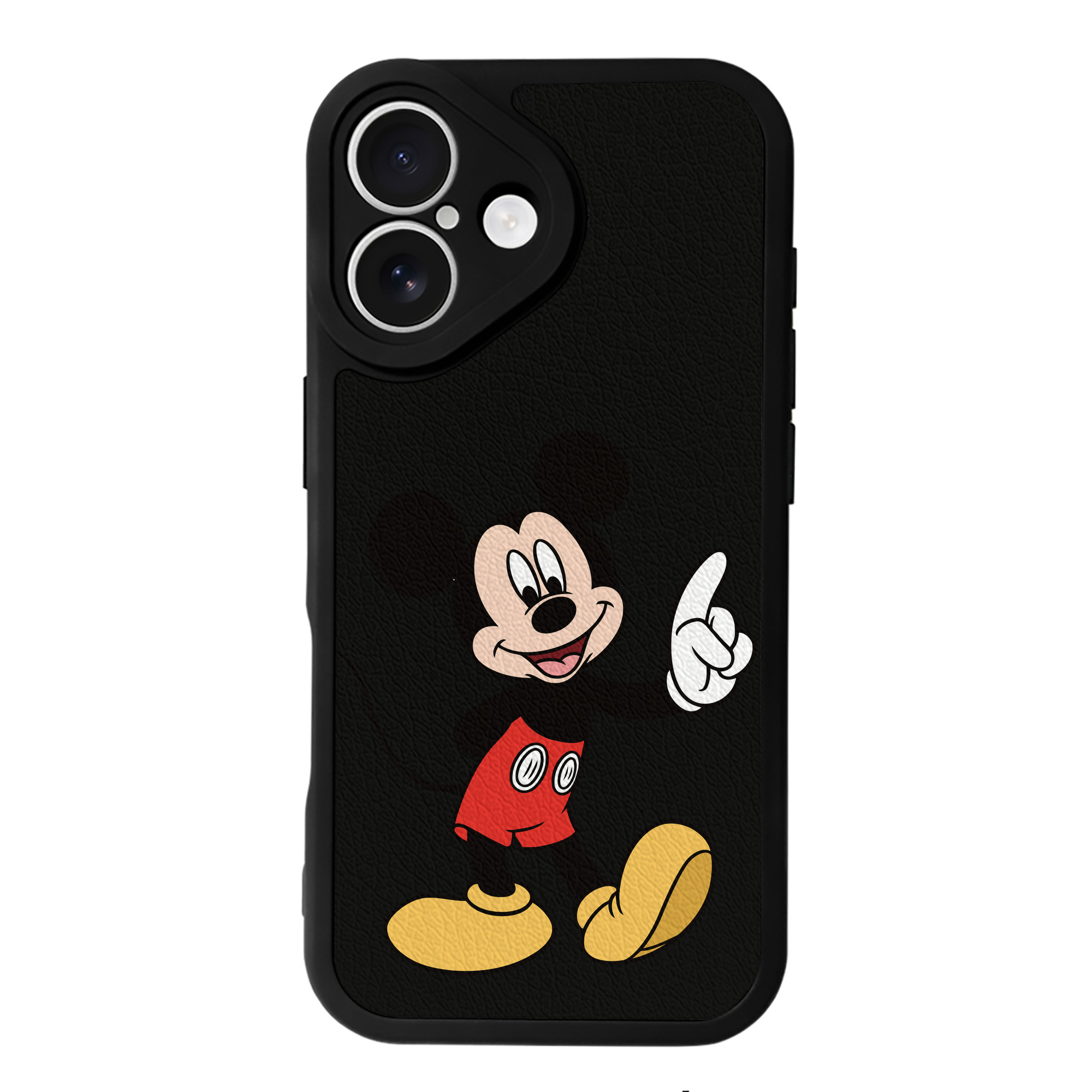 （画像用） ミッキーマウス Mickey Mouse 【iPhone 16シリーズ対応】シリコンスマホケース（レザー調） 材質：シリコン